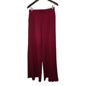 Elegant Burgundy Wide Leg Women's Pants